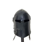 Knight Templar Crusader Barbuta Helmet     Roman Spartan Armor Black Helm