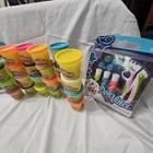 Lot 24 Play-doh Tubs   2 Dohvinci Deluxe Styler Sets Hasbro Sealed Retired