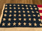 Vintage 48 Star American Flag Bunting Printed Stars Sewn Stripes 32 x52 