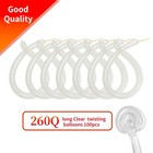 260 Clear Long Balloons For Animals  Thickening Skinny Latex Twisting For Arc   