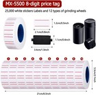 Mx-5500 8 Digits Price Tag Gun With 5000 Sticker Labels And 3 Ink Refill  Label