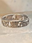 Vintage Horse Ring Wagon Pioneers Southwest Size 8 Sterling Silver Women Men