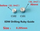 2x C101 C102 For Charmilles Edm Drilling Wire Cut Guide Ruby D5 4t D6 4t 0 205mm