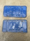 1966-1973 New York License Plates Matched Pair Blue Plates