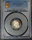 1941 Canada Ten Cents  Ms64 Pcgs  Beautiful Toning