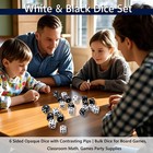50 Pieces White Black Dice Set     16mm 6-sided     25 White Dice And 25 Black      