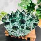 2026rare Large Raw Green Ghost Crystal Cluster Natural Rough Geode Reiki Quartz