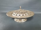 Vtg Wilcox Normandie 7758n Silver Plate Pierced Lid Centerpiece Flower Frog Bowl