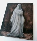 Original Ghost Painting Abstract Thayer Art Ooak Canvas Halloween Not A Print