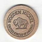 Tolbert Tribe  Box 391  Kewanee  Illinois  Token coin  Buffalo Wooden Nickel
