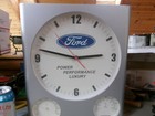 Ford Wall Clock  power Performance Luxury  W  Thermometer Tested Works 13 x11  
