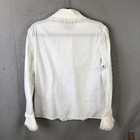 Herman Geist Blouse Women 12 White Lace Ruffle Victorian Prairie Romantic Vtg