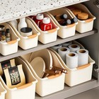 Curved Plastic Storage Bins Set Multipurpose Home Organizer Boxes
