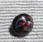 Vintage Antique Glass Dug Design Under Glass Button  4-way Shank