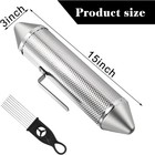 Soujoy 15    Stainless Steel Guiro - 2 Scrapers  Latin Percussion Instrument For