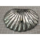 Vintage Clamshell Footed Dish Heavy Silver Plated Bronze Fine Detail 29 8oz