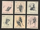 Travelstamps  1977 San Marino Stamps Scott  900-905 Civic Virtues  Drawings Mnh 
