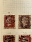 Gb Queen Victoria Penny Red Stamp Collection Plates Used Line Engraved Victorian