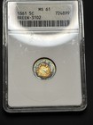 1861 0 Seated Liberty Half Dime Breen-3102 Anacs Oh Ms61 Stunning Toning