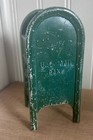 Vintage 1960s Green Us Mail Coin Bank Metal Collection Box