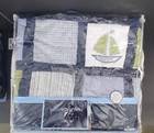 Nautica Kids Crib Zachary 7 Piece  Sailboats Quilt 2 Sheets Skirt 3 Wall Hanging