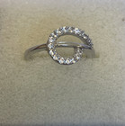 Teardrop Swirl Silver Tone Clear Stone Pinky Ring Size 4 75 Small Sparkle Child