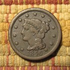 1846 Braided Hair Large Cent  Vf     Scarce N-12 Tall Date  Nice Original Coin