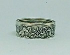 Coin Ring Made  From Australian Silver  Half Dollar  Antique Finish In Size 9-14