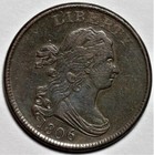 1806 Draped Bust Half Cent - Small 6 stemless - Corrosion - Us 1 2c Copper Coin