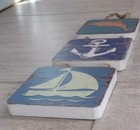  Nautical Decor Wall Art Rope   Wood Dolphin  Anchor   Sailboat  Ml