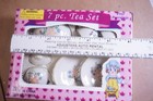New 7 Pc Fine Porcelain Kids Miniature Floral Tea Set Play Kitchen Toy Boxed