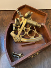 Antique Brass Sextant By Elliott Bros  London With Original Wood Case