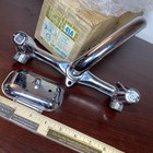 1970   s Chrome Brass Union Mark Iv 41a Deluxe Sink Faucet Male Pipe Soap Dish Vtg