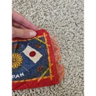 Vintage Japan Souvenir Tapestry Miniature Flag Imperial Chrysanthemum 7 5x4 5