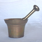 Vintage Heavy Solid Brass Apothecary Mortar And Pestle - Unmarked 3 25  Tall
