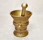 Vintage Heavy Brass Mortar And Pestle Set 1 2kg Apothecary Spice Grinder Dutch