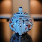 Antique 18thc Chinese Export Imari Porcelain Teapot Kangxi Period Blue Red