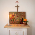 Antique 1956 Mexican Folk Art Retablo - Facial Paralysis Miracle - Tomelopez Gto