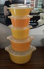 Vintage Pyrex Sunflower Casserole Set 471 472 473 474 475 Yellow Orange Complete