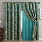 Chezmoi Collection 4-piece Jacquard Window Curtain Drape Set W valance   Backing