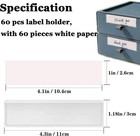 60 Pack Clear Adhesive Label Holders  Shelf Tag Pockets For Bins  Drawers  Cabin