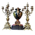 Grand-sized Brass Rococo Candelabra Pair 28in Baroque 6 Arm Candle Holders