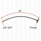 Ptfe Steam Hose W ss Braided For Pressing Machines  3 8 npt X Flange  24  Long 