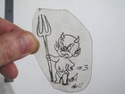 Vtg 1960s 1970s Tattoo Acetate Stencil Standing Mean Devil Baby Signed Db