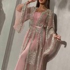 Hot Abaya Dubai Muslim Dress High Class Sequins Embroidery Lace Kaftan Gifts Bea