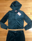 New  Nwt Juicy Couture Velour Og Bling Tracksuit Set In Sea Dark Teal Size S
