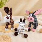 Plush Dog Chew Toy Squeaky Puppy Teething Toy Cute Donkey Pet Training Toy