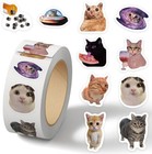500pcs Cute Cat Stickers Waterproof Meme Kitten Decals For Laptop Bottle Phone