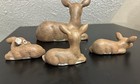 Vintage Deer Family Lot  4  Ceramic Figurines  Mom   3 Fawns Christmas Decor Euc