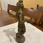 Bronze Sculpture Statue Art Deco Of A Woman Posing  Used To Be Part Of A Lamp